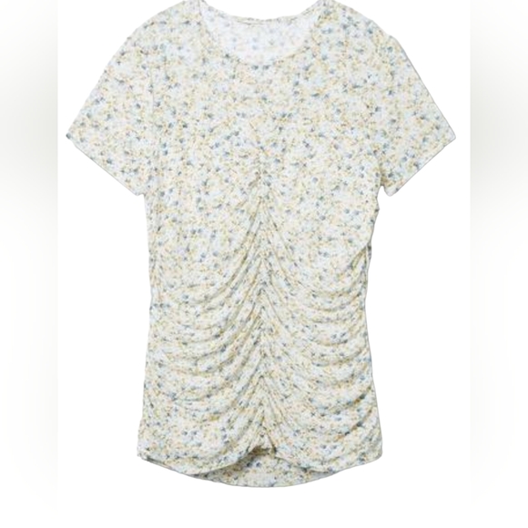 Torrid Stretch Mesh Crew Neck Ruched top - Picture 4 of 5